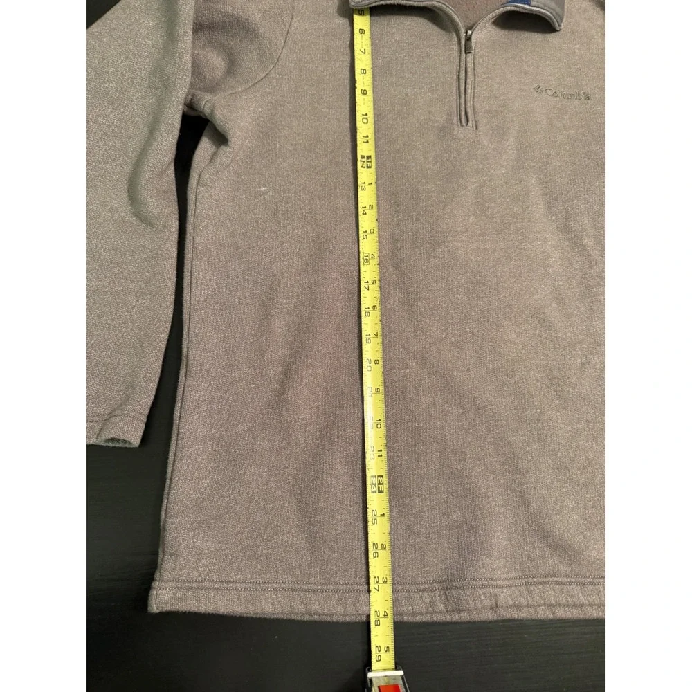 Columbia Mens Quarter Zip Fleece Pullover Brown Heathered Sweater Size M
